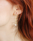 Freshwater Pearl Chain Earrings in Gold Filled, Solid Gold or Sterling Silver