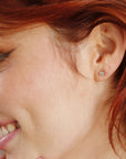 0.20 Ct Salt and Pepper Diamond Earrings 14k Gold