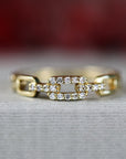 14k Gold Link Chain Ring - Melt'm Jewelry