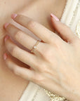Square Pave Diamond Ring 14k Solid Gold