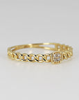 Square Pave Diamond Ring 14k Solid Gold