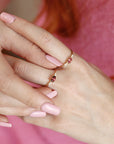 Pink Tourmaline Birthstone Ring 14k Solid Gold