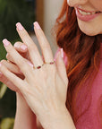 Pink Tourmaline Birthstone Ring 14k Solid Gold