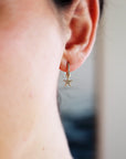 14k Gold Charm, Gold Earring Charm, Gold Huggie Charm, Add On Hoop Charm