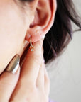 14k Gold Charm, Gold Earring Charm, Gold Huggie Charm, Add On Hoop Charm