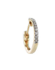 14k Solid Gold Diamond Huggies Hoop Earrings