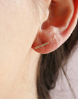 Diamond Bar Earrings in 14k Gold (SINGLE or PAIR)
