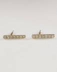Diamond Bar Earrings, 14k Solid Gold Earrings