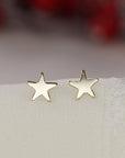 Tiny Star Studs 14k Solid Gold, Second Hole Studs