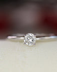 0.25ct Diamond Solitaire Ring 14K Solid White Gold