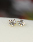 0.20 Ct Salt and Pepper Diamond Earrings 14k Gold