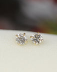 0.20 Ct Salt and Pepper Diamond Earrings 14k Gold