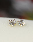 0.20 Ct Salt and Pepper Diamond Earrings 14k Gold