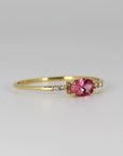 Pink Tourmaline Birthstone Ring 14k Solid Gold