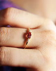Pink Tourmaline Birthstone Ring in 14k Gold
