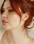 Aquamarine Stud Earrings 14k Solid Gold - Melt'm Jewelry