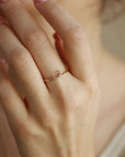 Genuine Diamond Crescent Moon Ring, Moon Ring in 14k Gold