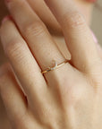 Genuine Diamond Crescent Moon Ring in 14k Gold - Melt'm Jewelry