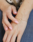 Diamond Heart Bracelet 14k Solid Gold