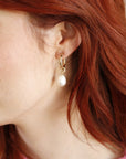 Gold Filled Pearl Hoop Earrings