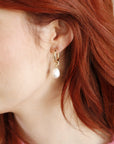 Gold Filled Pearl Hoop Earrings