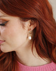 Gold Filled Pearl Hoop Earrings - Melt'm Jewelry