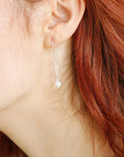 Freshwater Pearl Chain Earrings in Gold Filled, Solid Gold or Sterling Silver