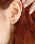 14k White Gold White Sapphire Earrings 14k Gold - Melt'm Jewelry