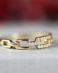 14k Gold Link Chain Ring - Melt'm Jewelry