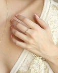 Square Pave Diamond Ring 14k Solid Gold