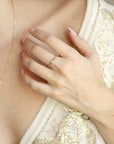 Square Pave Diamond Ring 14k Gold