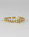 Square Pave Diamond Ring 14k Solid Gold