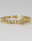 Square Pave Diamond Ring 14k Solid Gold