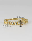 Square Pave Diamond Ring 14k Solid Gold