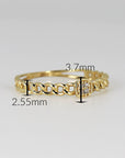 Square Pave Diamond Ring 14k Gold