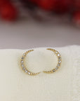 Diamond Moon Earrings 14k Solid Gold