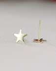 Tiny Star Studs 14k Solid Gold, Second Hole Studs