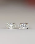 Marquise Diamond Stud Earrings, 0.14 ct VS Diamond Earrings 14k Gold