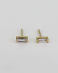 Baguette Diamond Stud Earrings 14k Gold - Melt'm Jewelry