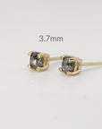 Salt and Pepper Diamond Stud Earrings 3mm • 14k Gold Prong Setting