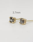 Salt and Pepper Diamond Stud Earrings 3mm • 14k Gold Prong Setting - Melt'm Jewelry
