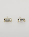 Baguette Diamond Stud Earrings 14k Gold
