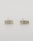 Baguette Diamond Stud Earrings 14k Gold