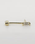 Baguette Diamond Stud Earrings 14k Gold