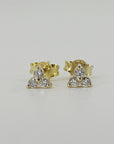 Diamond Trio Stud Earrings, Diamond Cluster Earrings (SINGLE OR PAIR)