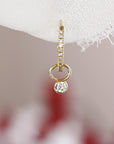 14k Gold Charm, Gold Earring Charm, Gold Huggie Charm, Add On Hoop Charm