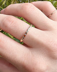 Flush Set Diamond Wedding Band, Dainty Diamond Stacking Wedding Band
