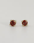 Garnet Stud Earrings 14k Gold
