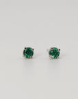 Delicate Emerald Stud Earrings in 14k Gold (Yellow, White or Rose Gold) - Melt'm Jewelry