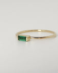 Minimalist Baguette Emerald Ring 14k Gold